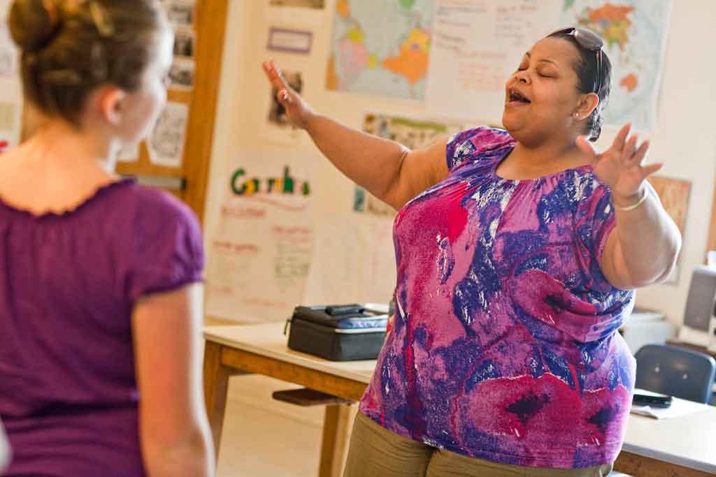 Arts Corps: Erica Merritt teaches a choir class