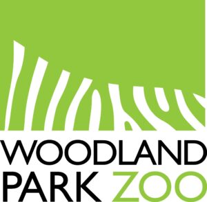 Woodland Park Zoo logo with "Zoo" in green and a block of green with white zebra stripes above