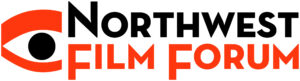 "Northwest Film Forum" in Black and Red, next to a red eye with a black pupil 