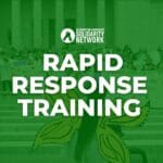 Graphic reading "Rapid Response Training" in white text over green background, with white WAISN logo.